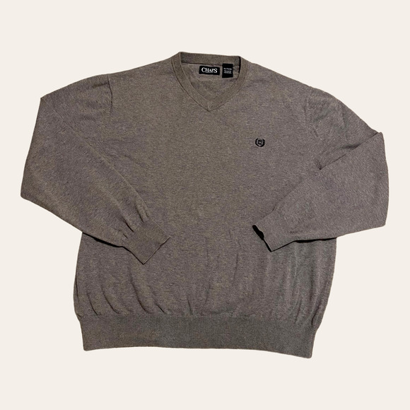 Chaps Men’s Charcoal Gray Knit Sweater - Picture 1 of 4